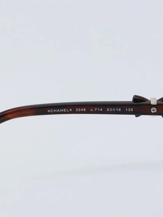 CHANEL Glasses metal Brown CC Auth BAZ296 main image 7